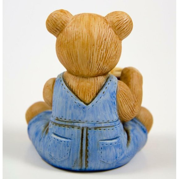 Homco Hand Painted Bisque Porcelain Bear with Honey Pot Figurine #1425 - Picture 4 of 6